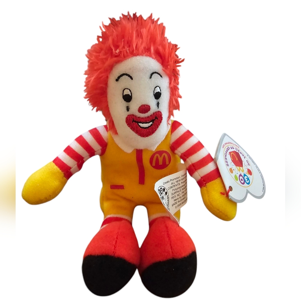 McDonald's Ronald McDonald Plush Toy -‎ Red and Yellow 2009 TY Beanie Baby
